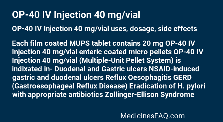 OP-40 IV Injection 40 mg/vial