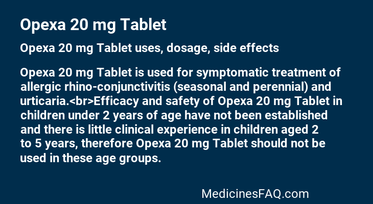 Opexa 20 mg Tablet