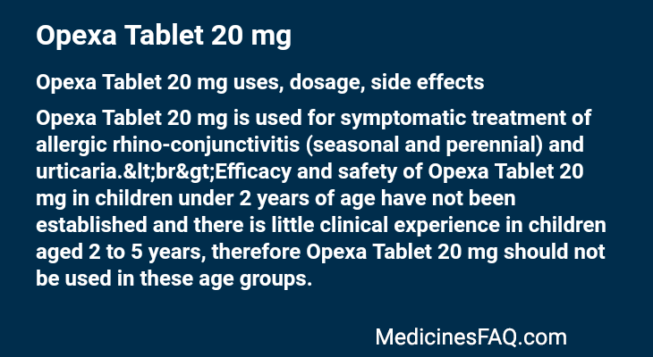 Opexa Tablet 20 mg