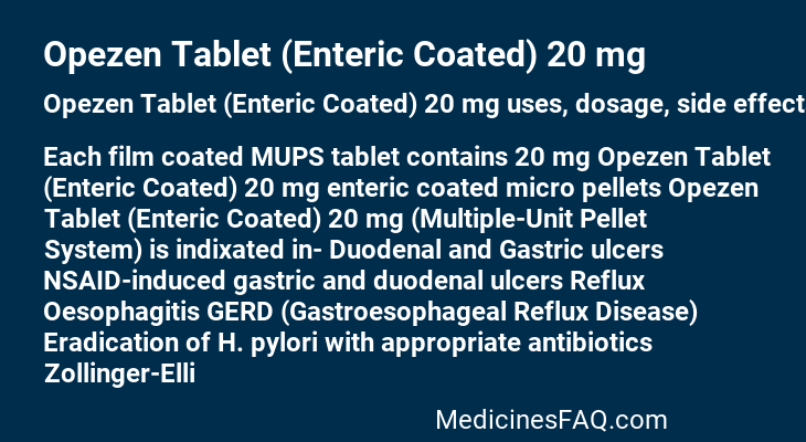 Opezen Tablet (Enteric Coated) 20 mg