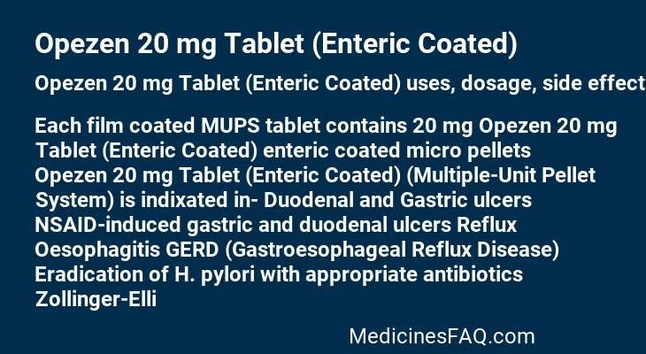 Opezen 20 mg Tablet (Enteric Coated)