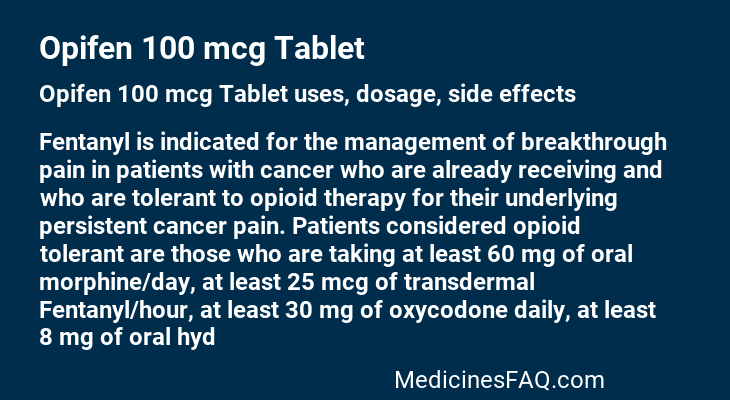 Opifen 100 mcg Tablet