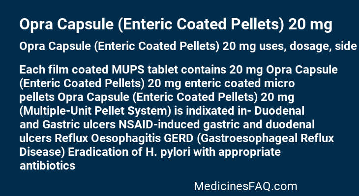 Opra Capsule (Enteric Coated Pellets) 20 mg