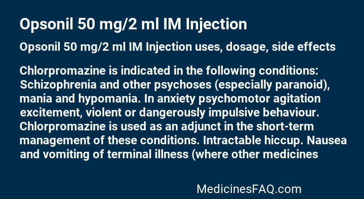 Opsonil 50 mg/2 ml IM Injection