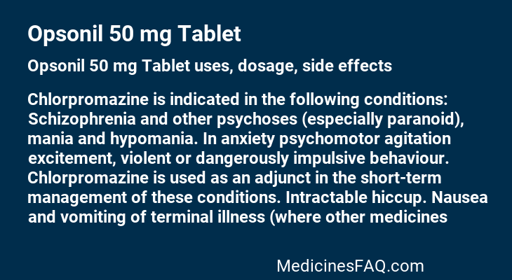 Opsonil 50 mg Tablet