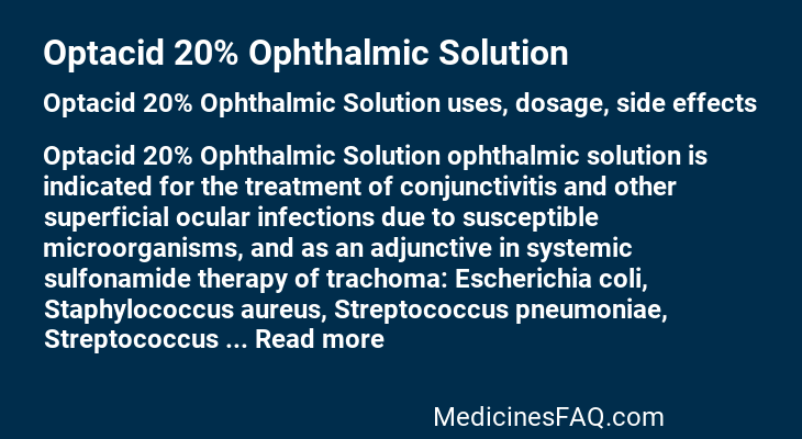 Optacid 20% Ophthalmic Solution