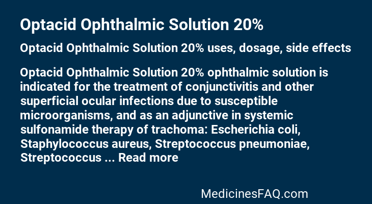 Optacid Ophthalmic Solution 20%