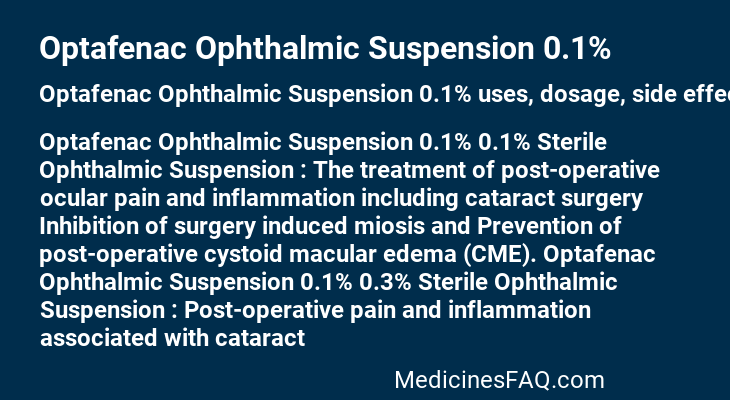 Optafenac Ophthalmic Suspension 0.1%