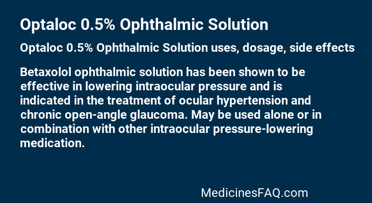 Optaloc 0.5% Ophthalmic Solution