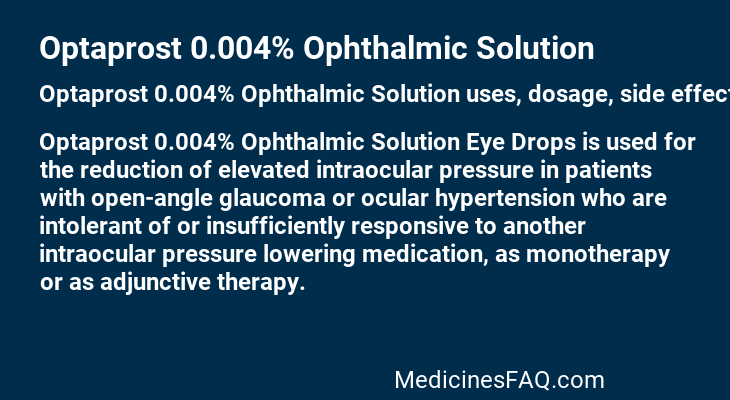 Optaprost 0.004% Ophthalmic Solution