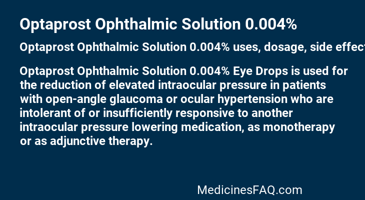 Optaprost Ophthalmic Solution 0.004%