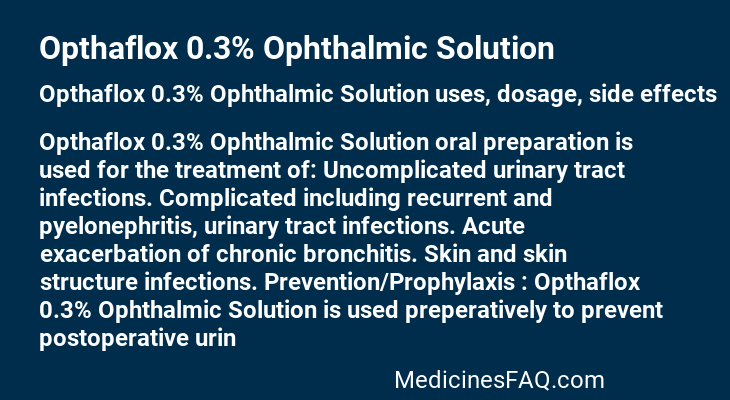 Opthaflox 0.3% Ophthalmic Solution