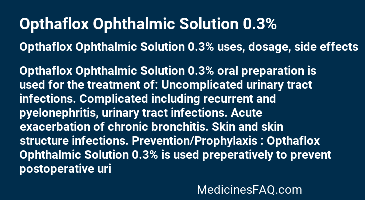 Opthaflox Ophthalmic Solution 0.3%