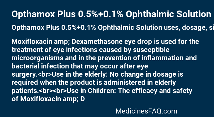 Opthamox Plus 0.5%+0.1% Ophthalmic Solution