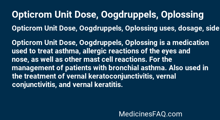 Opticrom Unit Dose, Oogdruppels, Oplossing