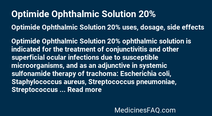 Optimide Ophthalmic Solution 20%