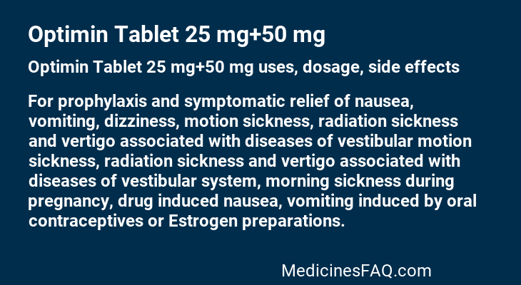 Optimin Tablet 25 mg+50 mg