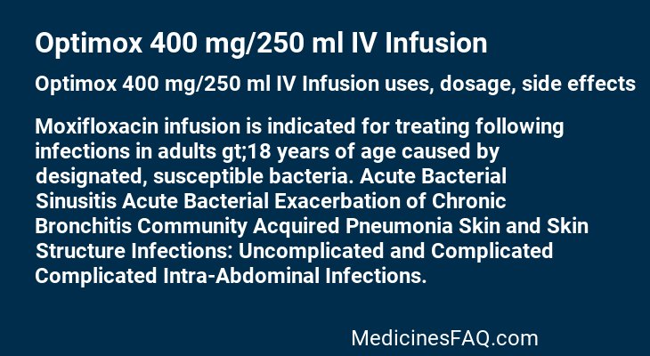 Optimox 400 mg/250 ml IV Infusion