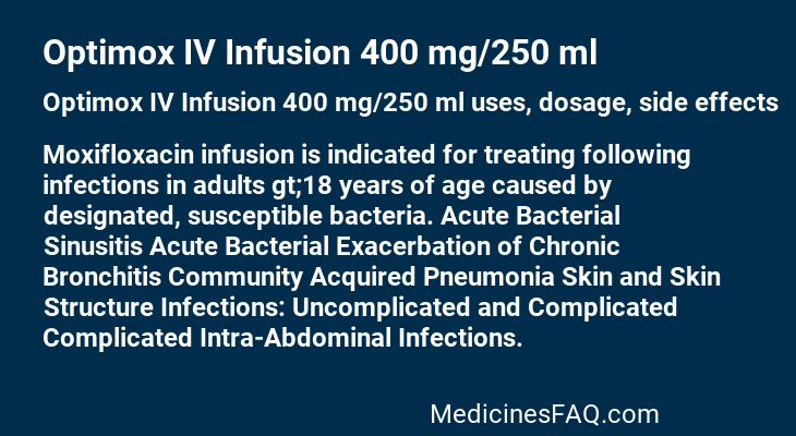 Optimox IV Infusion 400 mg/250 ml