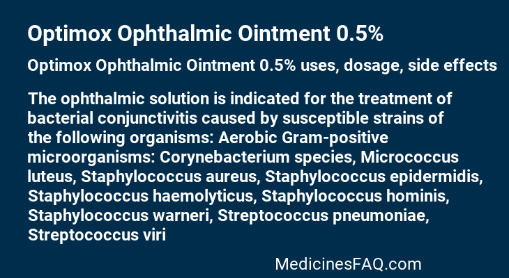 Optimox Ophthalmic Ointment 0.5%