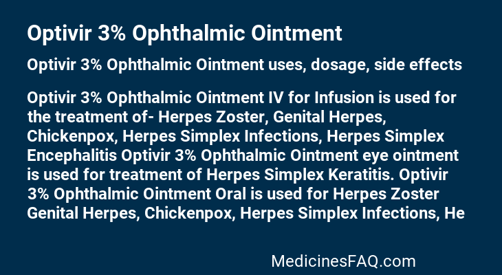 Optivir 3% Ophthalmic Ointment