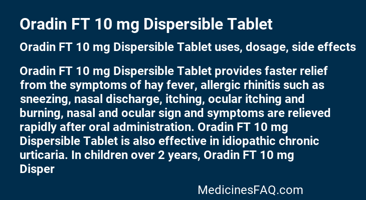 Oradin FT 10 mg Dispersible Tablet