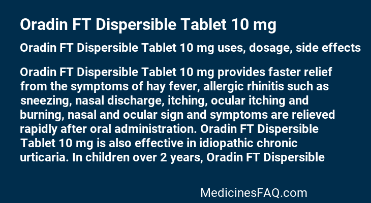 Oradin FT Dispersible Tablet 10 mg