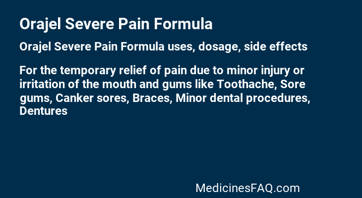 Orajel Severe Pain Formula