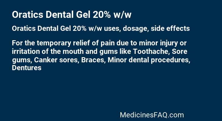 Oratics Dental Gel 20% w/w