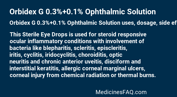 Orbidex G 0.3%+0.1% Ophthalmic Solution