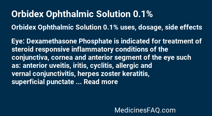 Orbidex Ophthalmic Solution 0.1%