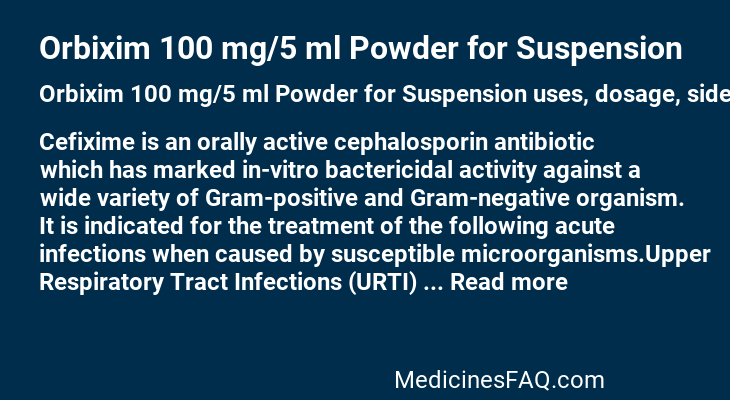 Orbixim 100 mg/5 ml Powder for Suspension