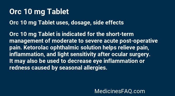 Orc 10 mg Tablet