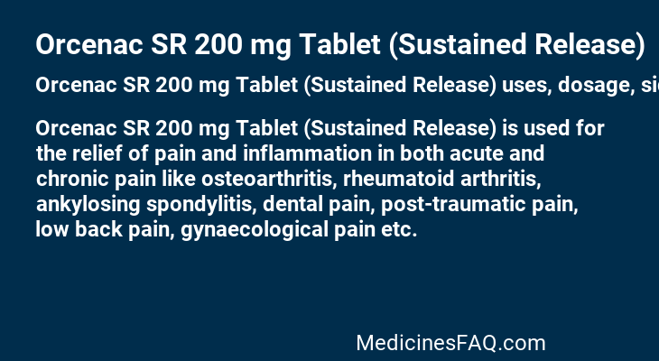 Orcenac SR 200 mg Tablet (Sustained Release)