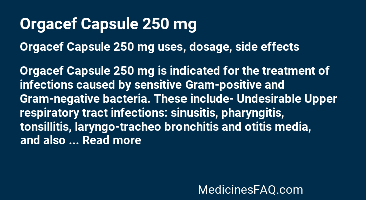 Orgacef Capsule 250 mg