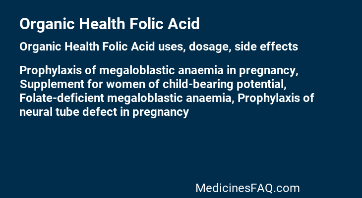 Organic Health Folic Acid