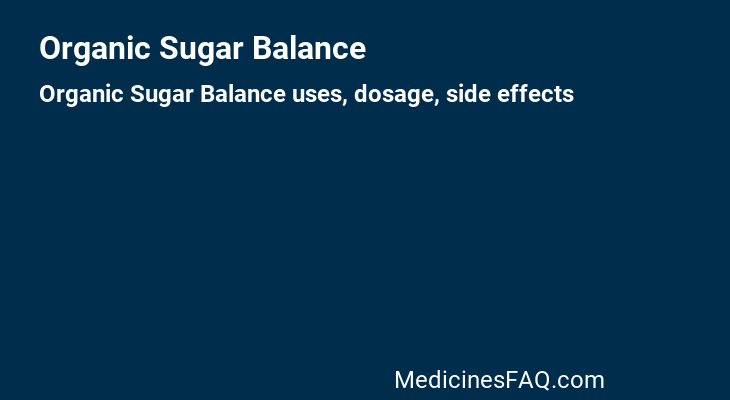 Organic Sugar Balance