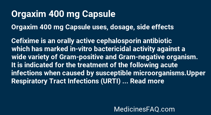 Orgaxim 400 mg Capsule