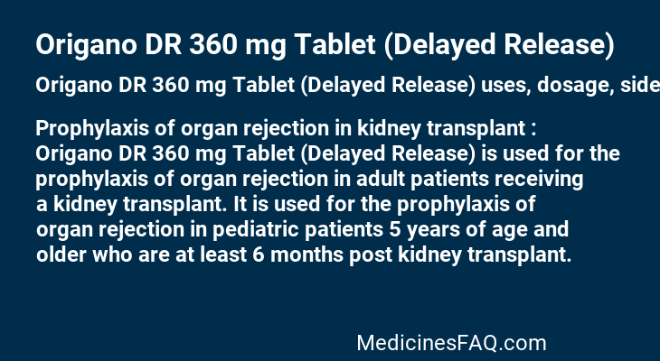 Origano DR 360 mg Tablet (Delayed Release)