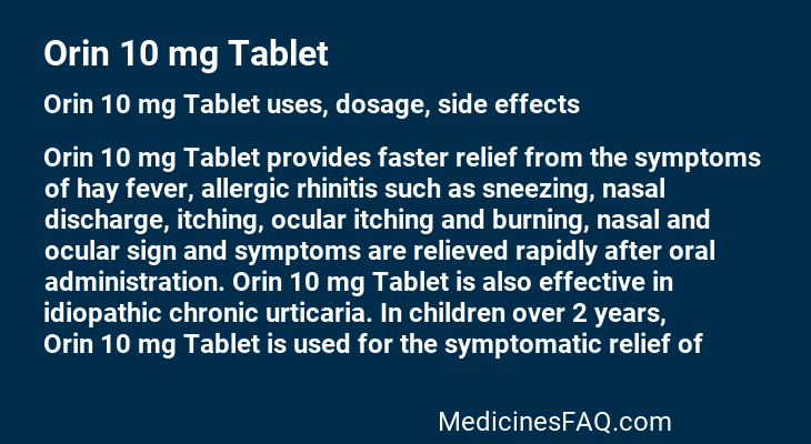 Orin 10 mg Tablet