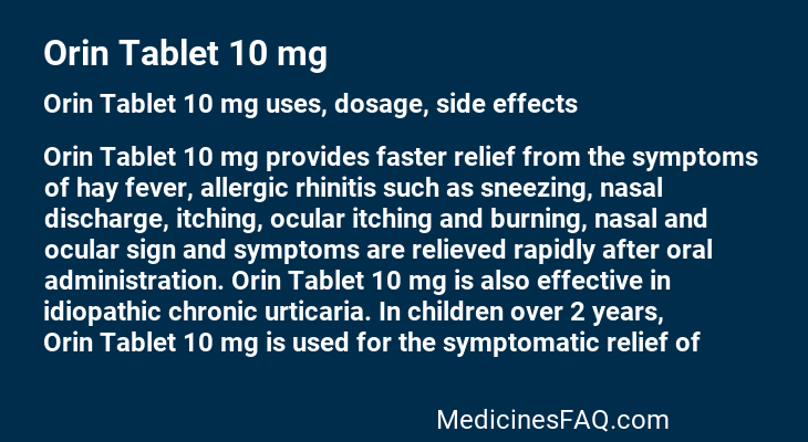 Orin Tablet 10 mg