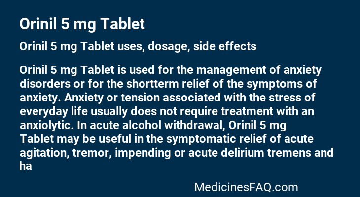 Orinil 5 mg Tablet