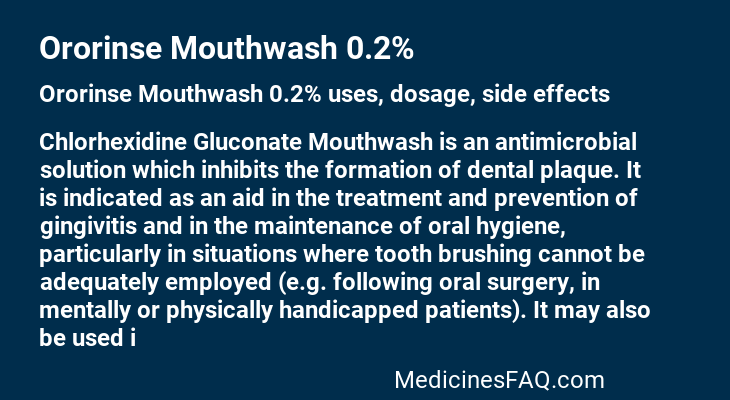 Ororinse Mouthwash 0.2%