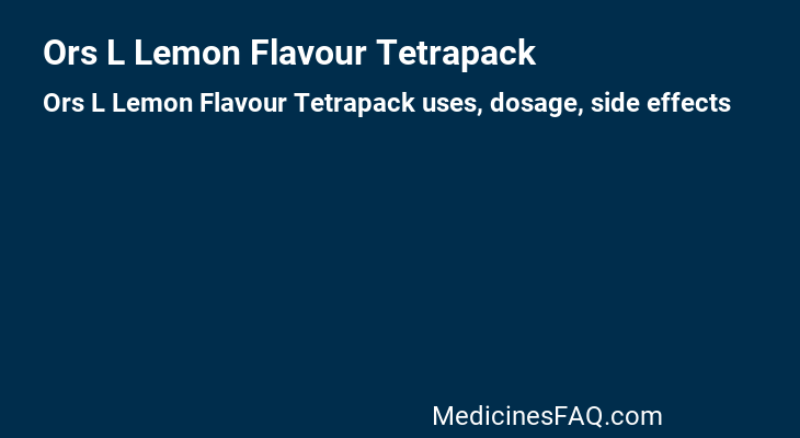 Ors L Lemon Flavour Tetrapack
