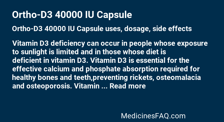 Ortho-D3 40000 IU Capsule