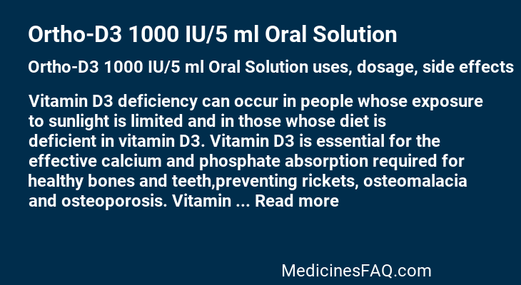 Ortho-D3 1000 IU/5 ml Oral Solution