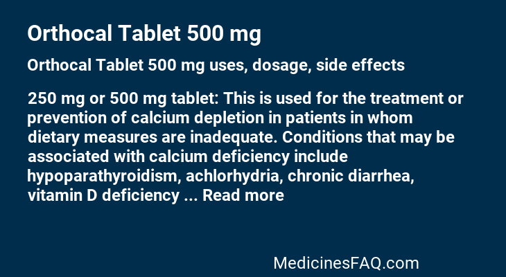 Orthocal Tablet 500 mg