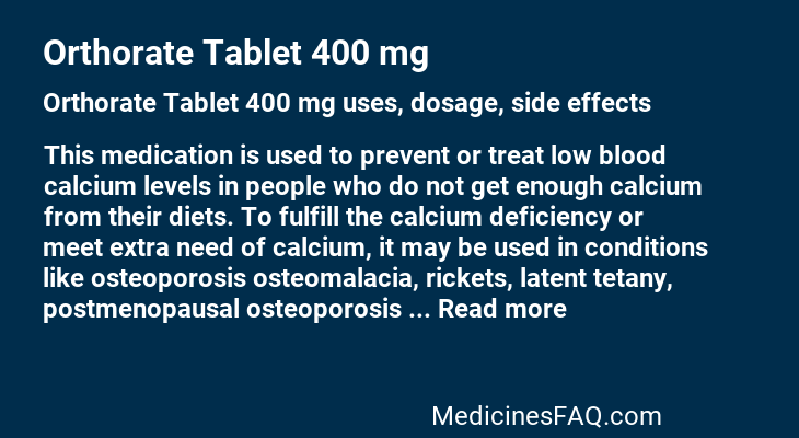 Orthorate Tablet 400 mg