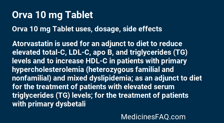 Orva 10 mg Tablet