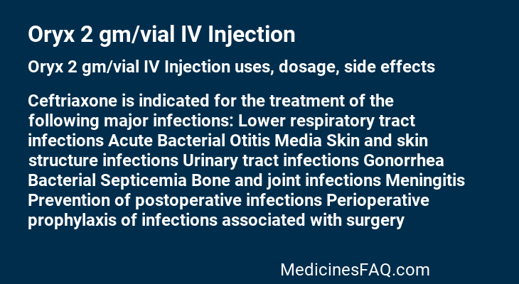 Oryx 2 gm/vial IV Injection